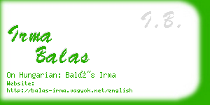 irma balas business card